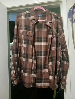George Men's Brown Plaid Flannel Shirt
