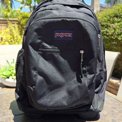 Jansport Driver 8 Black Rolling Wheel Large Backpack Laptop Travel Sleeve + Carry