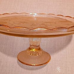 Glass Round Cake Tray with Gold-filled Trim
