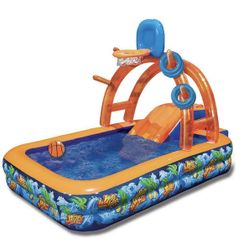 Brand New Inflatable Water Park Slide Pool With Basketball Hoop 