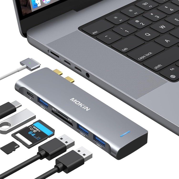 USB C Adapter for MacBook Pro/Air M1 M2 2021 2020 2019 2018,MOKiN Hub