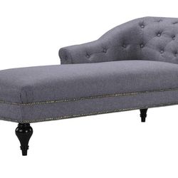 Classy Gray Tufted Chaise Lounge