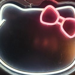 New! Hello Kitty Neon Mirror USB-Powered with Dimmable LED in White with Pink Bow 🩷