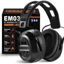 PROHEAR 039 Bluetooth 6.0 Hearing Protection with Hi-Fi & Loud Audio, 4 Week Runtime Rechargeable 1500mAh Battery, OSHA Compliant Noise Reduction Safe