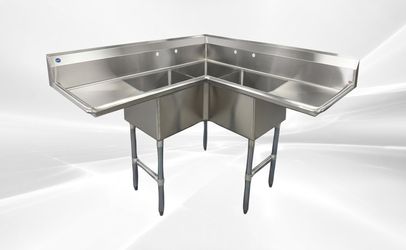 NSF Corner Sink 3 Compartment HN-CS3T181812-18LR