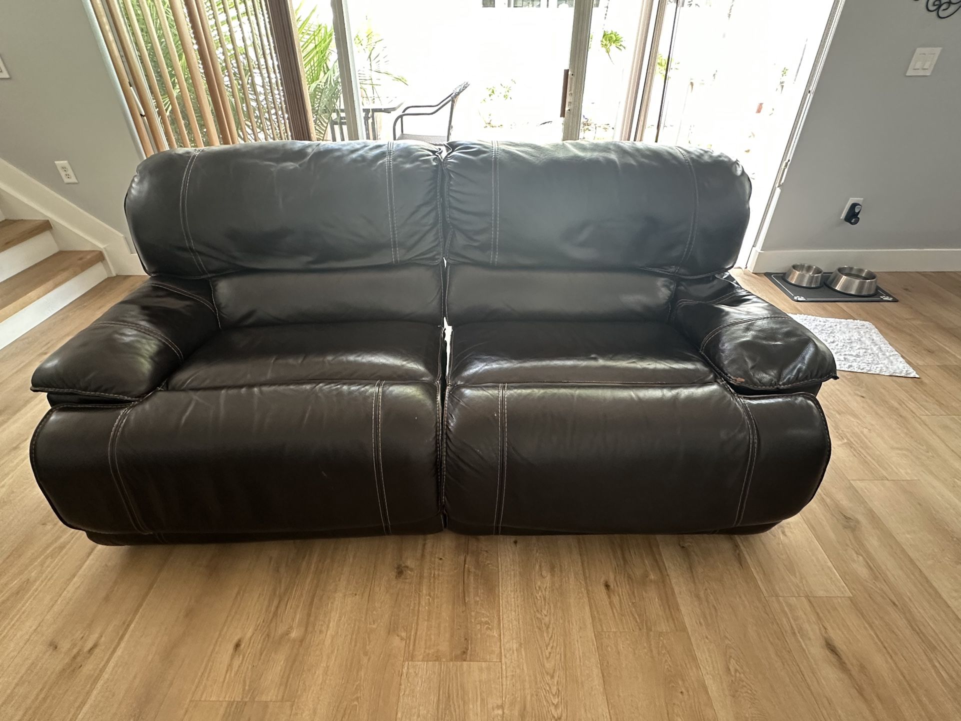 Leather Sofa & Recliner Chair