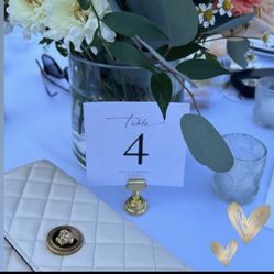 Gold  Tabletop Card Holder /Table Number  Holder