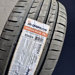 Single (1) 245 45 18 Ironman all season tire 