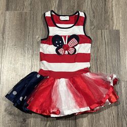 Emily Rose 4th of July Long Shirt with Tulle Skirt. Size 6. 
