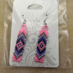 Handmade Flat Stitch Earrings