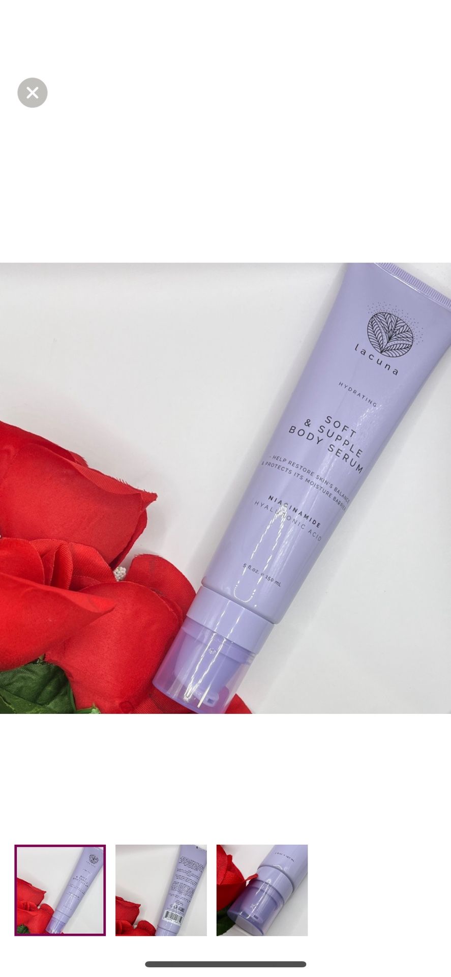 NEW Lacuna Hydrating Soft & Supple Body Serum Niacinamide Hyaluronic Acid 150ml