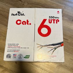 fast Cat. Cat6 Ethernet Cable 1000ft - 23CMR, PoE++ (4PPoE) Insulated Solid Bare Copper Wire Cat 6 Cable 550MHZ