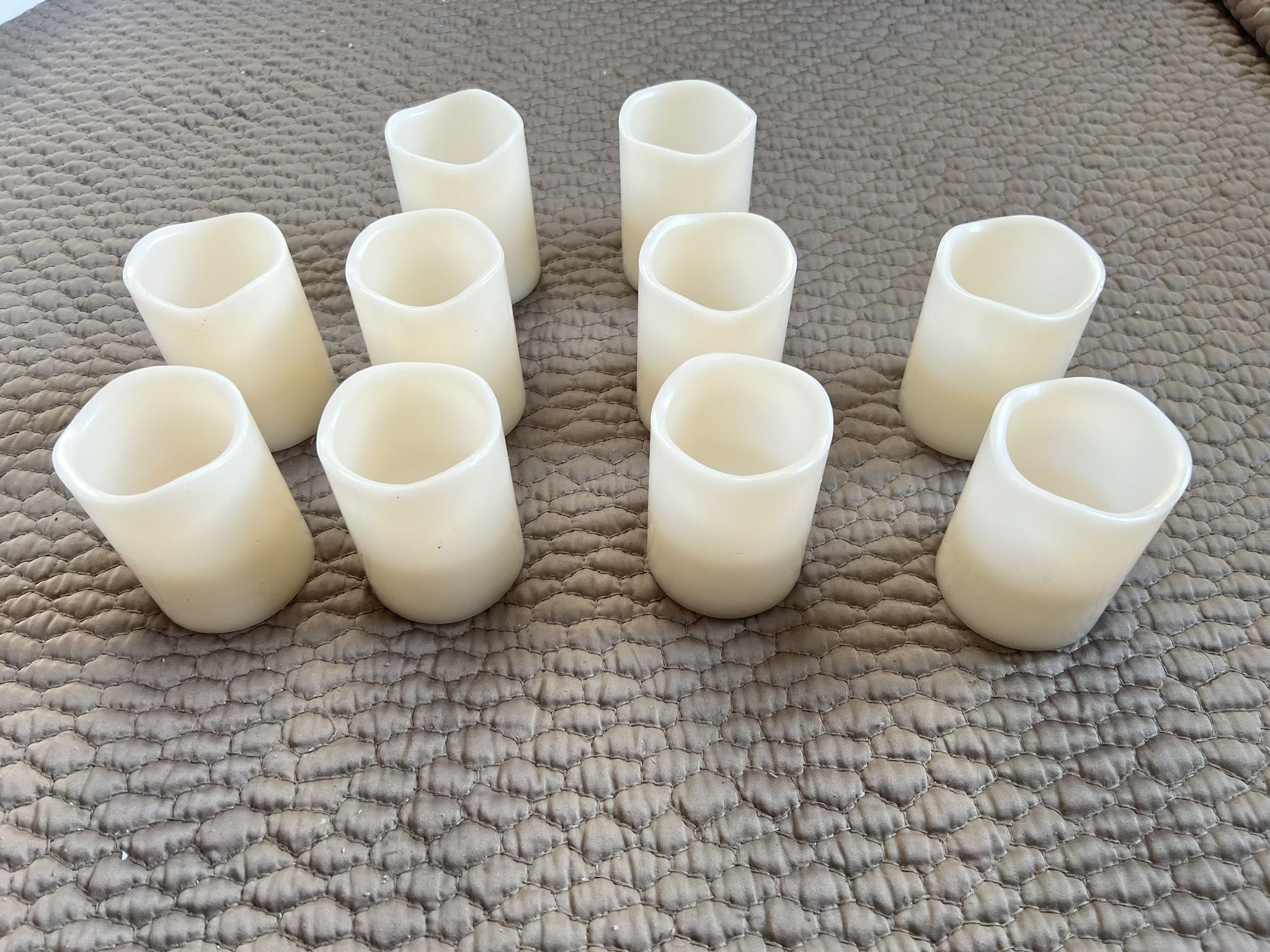 10 Battery Powered Candles Wax Coated
