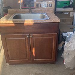 36 inch cabinet with sink and faucet