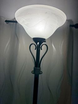 Torchiere Floor Lamp with Glass Shade 6 Feet tall