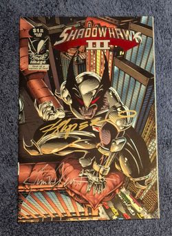SHADOWHAWK III #1 SIGNED x2 VALENTINO LOPEZ 1993 NM IMAGE COMICS RED FOIL LOGO