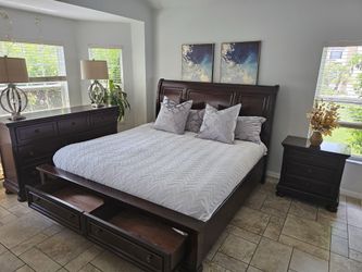 Ashley Porter King storage panel bed with