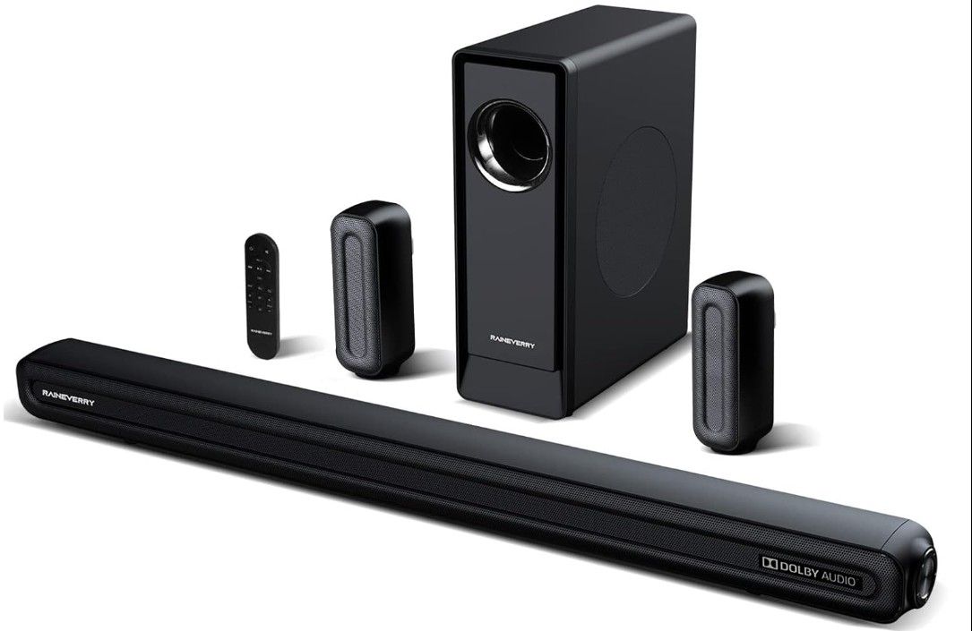 Surround Sound Bar with Dolby Audio Wireless Subwoofer & Rear Speaker
with Bluetooth