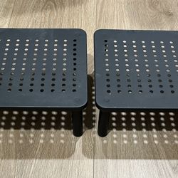 Dual Monitor Stand for Desk, Desk Monitor Riser 3 Height Adjustable, Laptop Riser with Airflow Vents