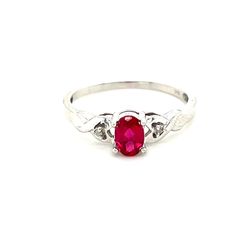10K White Gold Ruby Ring