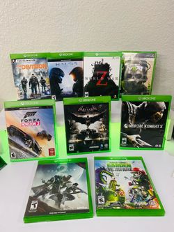 Microsoft Xbox One Game Lot (8) Batman/Plants vs. Zombies w/ Cases