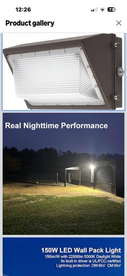 Brand New 150W Outdoor LED Wall Pack Light W/Dusk to Dawn 22500LM