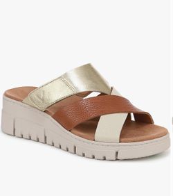 New Vionic Uptown Sunset Platform Wedge Slide Sandal