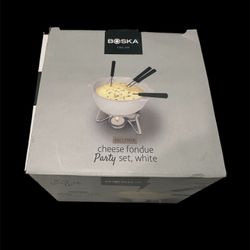 Vodka Cheese Fondue Party Set, White for Fondue Cheese