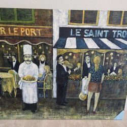 Geniune Chefs Oil Painting Signed 36x48 