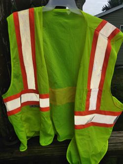 Safety Vest Reflective w/Pockets, Zipper Size Adult 2X
