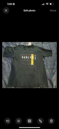 Hurley Men Blue Shirt Short Sleeve Crew Neck Casual Size Medium