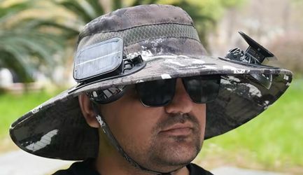 Solar power dual fan sun hat/brand new