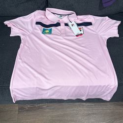 Mens Fila Polo Tennis Shirt ; BNP PARIBAS OPEN ; Pink ; Large