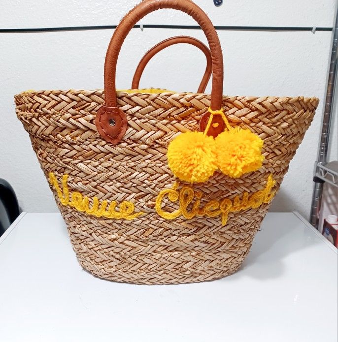 Veuve clicquot store straw bag