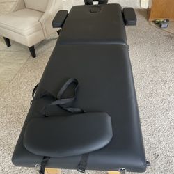 Portable Massage Table – Adjustable w/ Headrest & Arm Supports