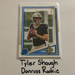 Tyler Shough New Orleans Saints QB Donruss Rookie Card. 
