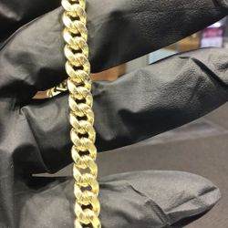 10k Gold Cuban Bracelet With Puffy Link ..Sami Solid Bracelet ..