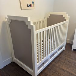 DwellStudio Crib- $95! White with Gray Accent ($1.2K New)