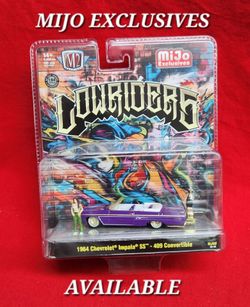 M2 1/64 1964 CHEVROLET IMPALA SS CONVERTIBLE LOW RIDERS w/FIGURES