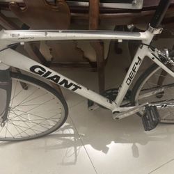 Giant Defy Advanced 2 Size L Road Bike white, Silver And Black 700X23 needs some TLC
