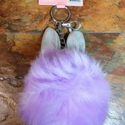 Happy Easter Pom Pom With Ears Key Chain • Purple • 5"-Tall • #- 84-712097..

K-3R