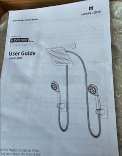 HOMELODY 8 Inch Rainfall Shower Head with 2 x 5 Settings Handheld Spray, Shower Head and Handheld Shower Head Combo with 2 x 60” Hose, Chrome