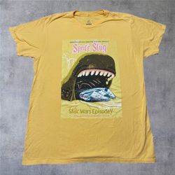 Star Wars Space Slug Shirt Large L Disney Parks Empire Strikes Back Hanes Yellow