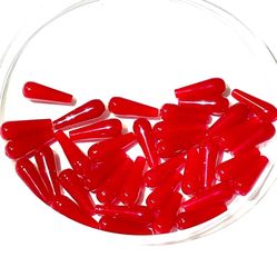 Lot Of 36 Red Teardrop Beads 