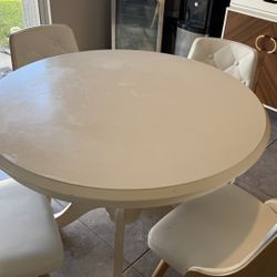 White Dining table Solid Wood