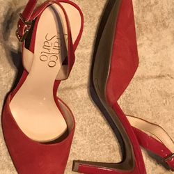 Franco Sarto Red Heels Size 5  Excellent Condition 