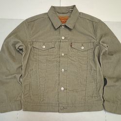 Pre Owned Excellent  Levi’s  Corduroy Trucker Jacket  Button Standard  Tan  Men  Size Small