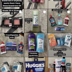 Care Essentials (deodorant , Shampoo, Conditioner , Toothpaste, Etc)  Let Me Know For Prices