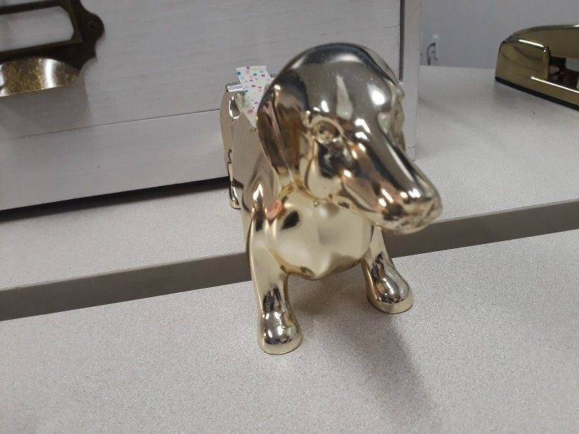 Gold Dachshund Tape Dispenser
