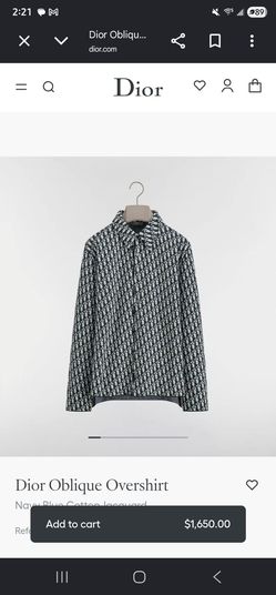 NWT Christian Dior Oblique Overshirt
Navy Blue Cotton Jacquard (Shirt/Jacket/Sweater)